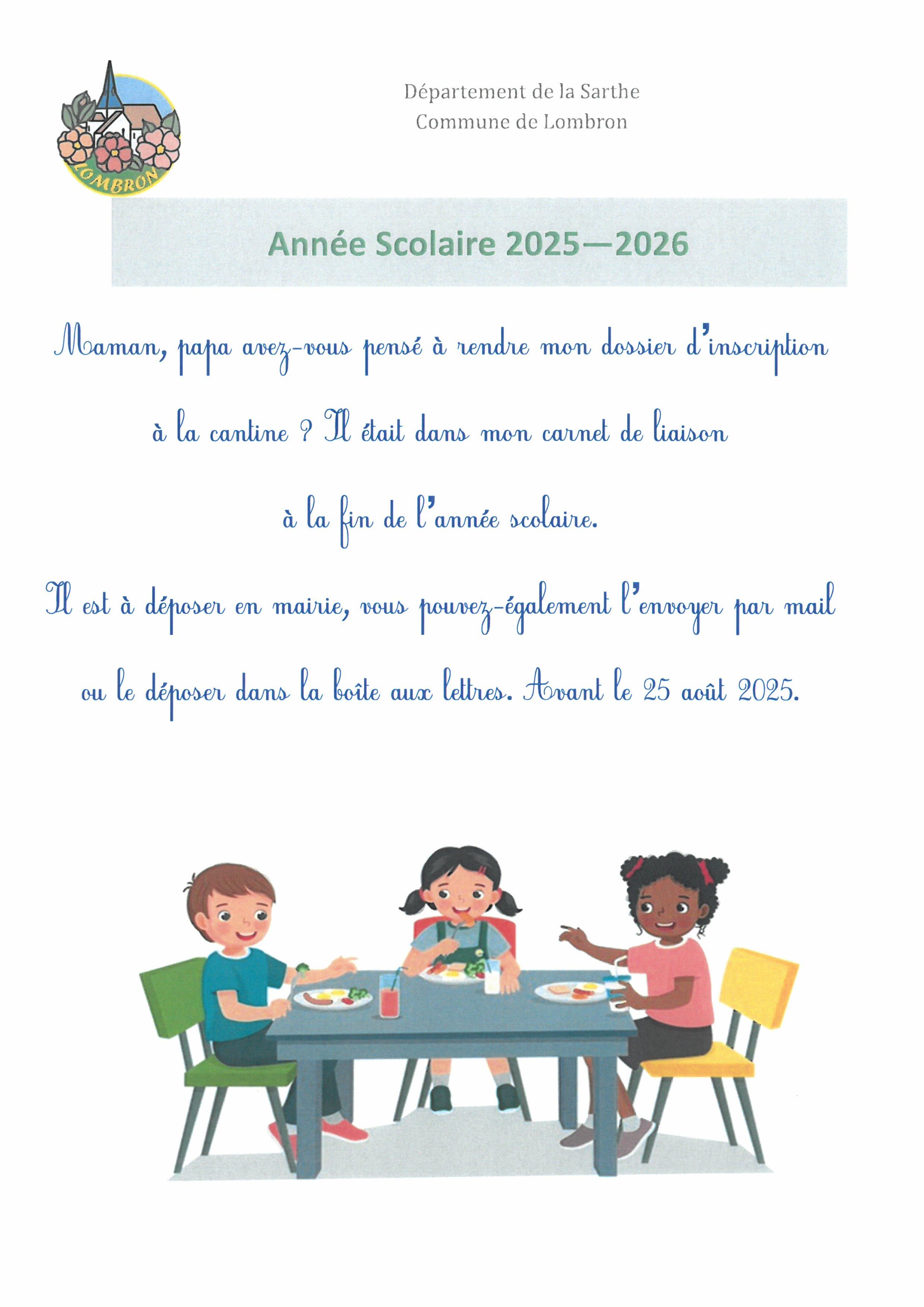 Cantine Scolaire 2025 - 2026