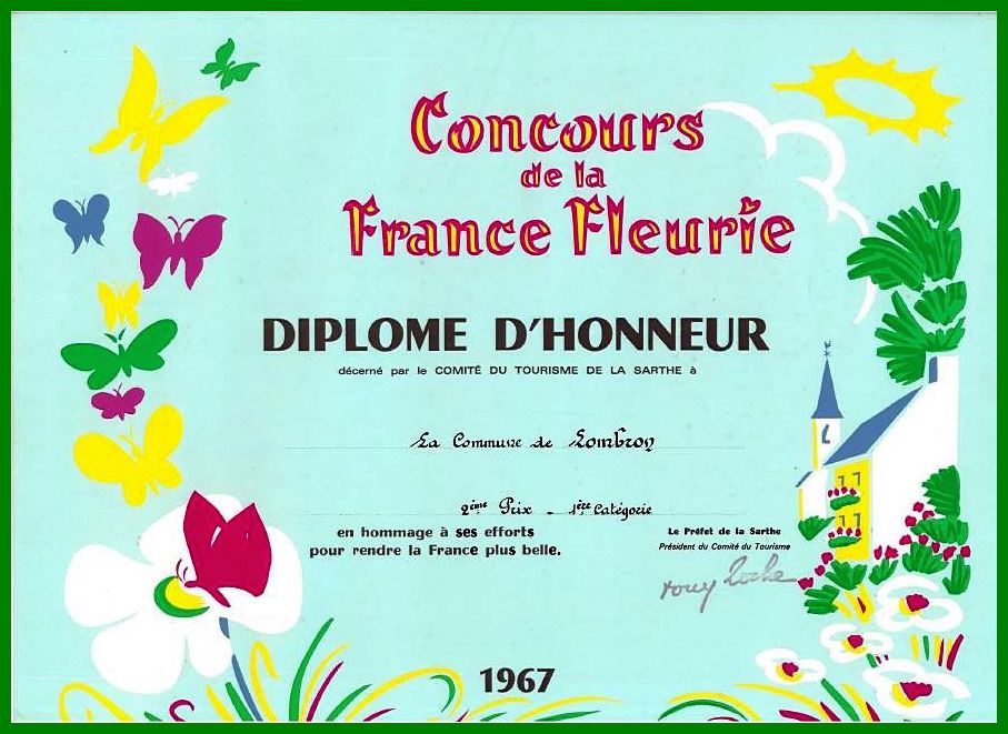 Diplôme fleurissement 1967