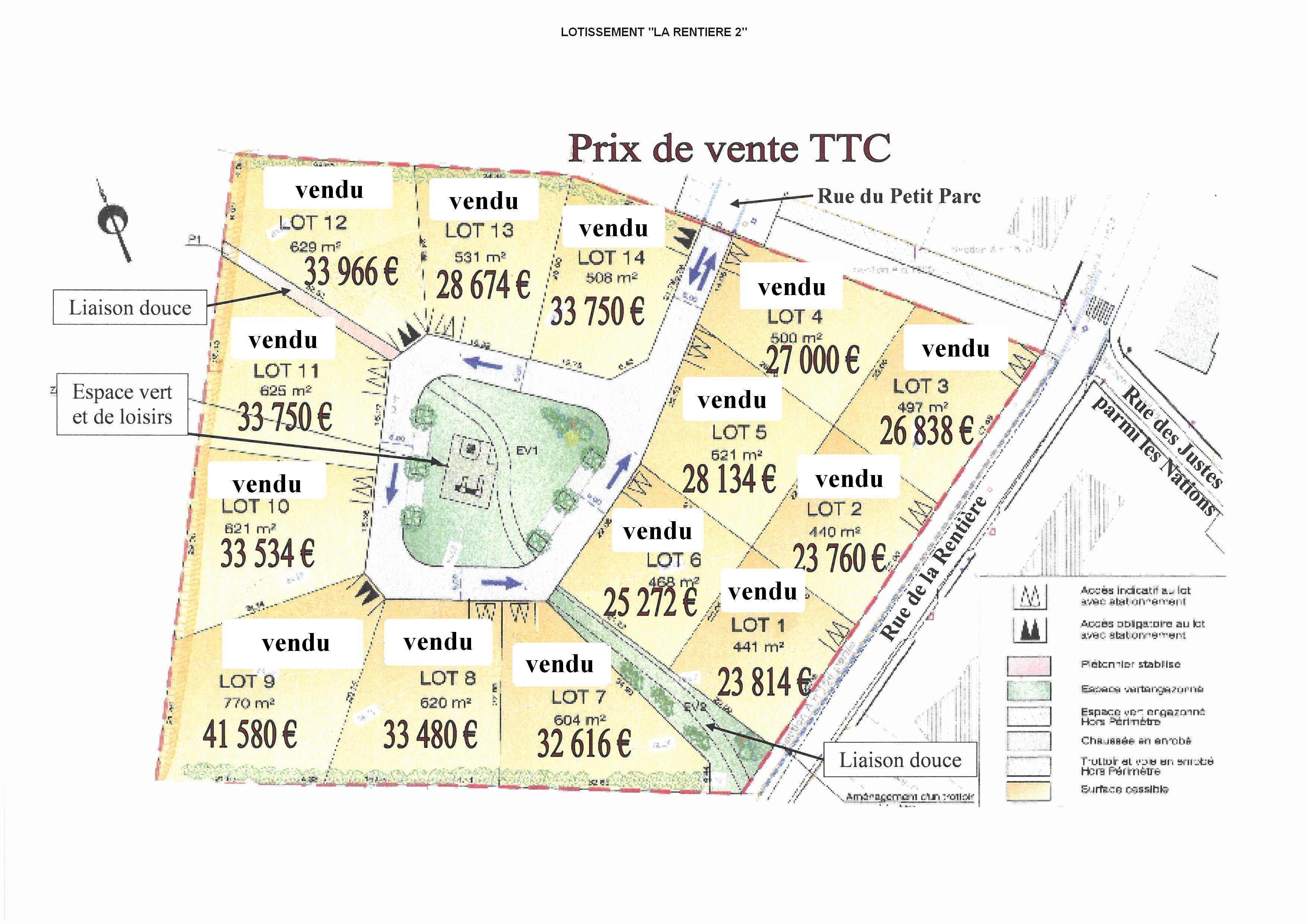 Plan lotissement La Rentière 2 (Mars 2021)